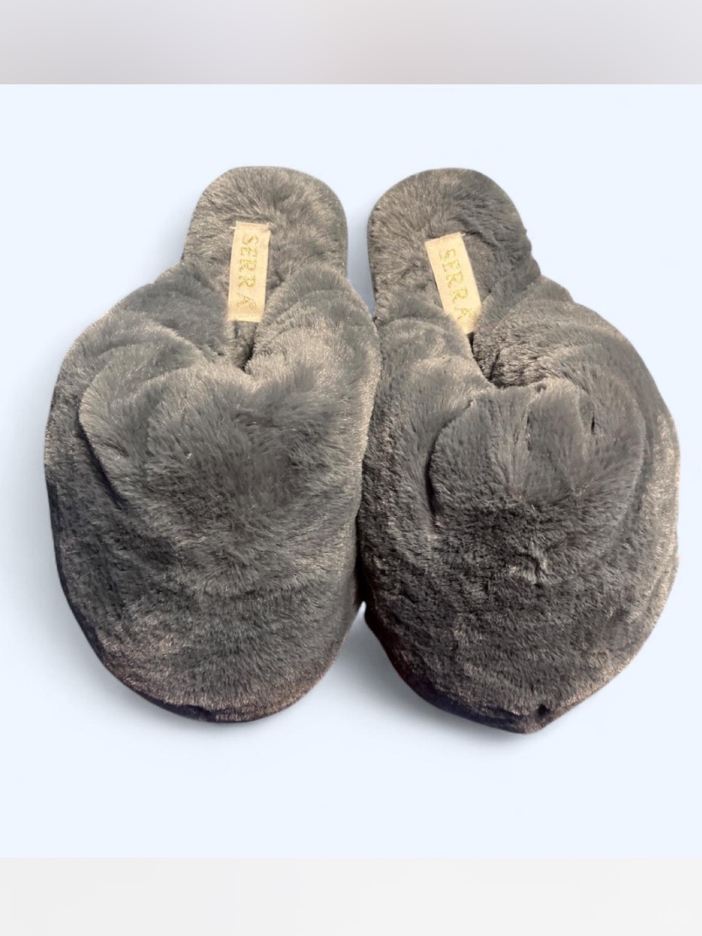 Women's Plush Slide Slippers - Gray